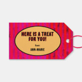 Red Coquette bow Halloween Geschenkanhänger (Vorderseite (Horizontal))