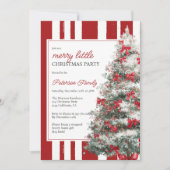 Red Coquette Bow Merry Little Christmas Tree Party Einladung (Vorderseite)