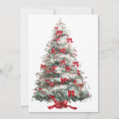 Red Coquette Bow Merry Little Christmas Tree Party Einladung (Rückseite)