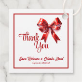 Red Coquette Ribbon Bow Vielen Dank Gastgeschenk H Geschenkanhänger (Rückseite)
