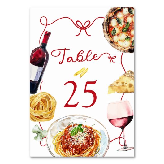 Red Coquette That's Amore Tischnummer (Vorderseite)