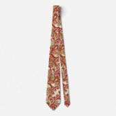 Red Coral Limon Paisley Wedding Krawatte (Vorderseite)