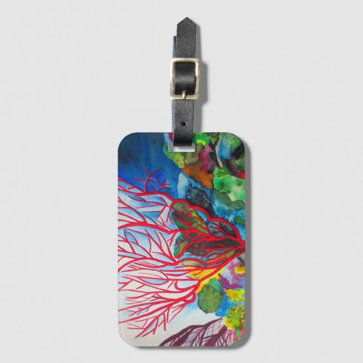 Red Coral Reef Ocean Art Gepäckanhänger (Vorderseite Vertikal)