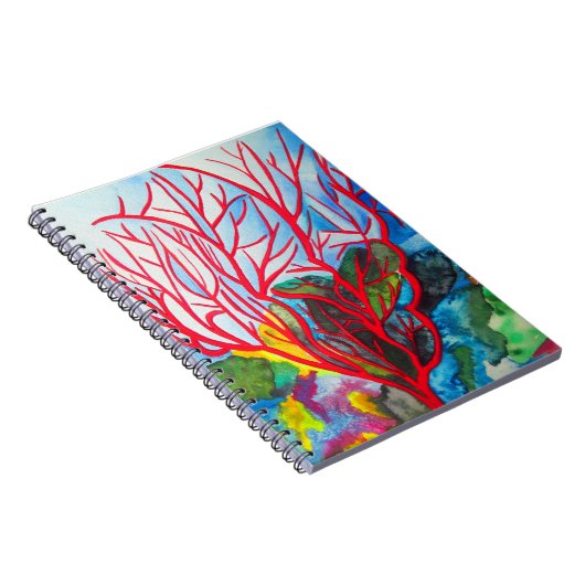 Red Coral Reef Ocean Art Notizblock (Rechte Seite)