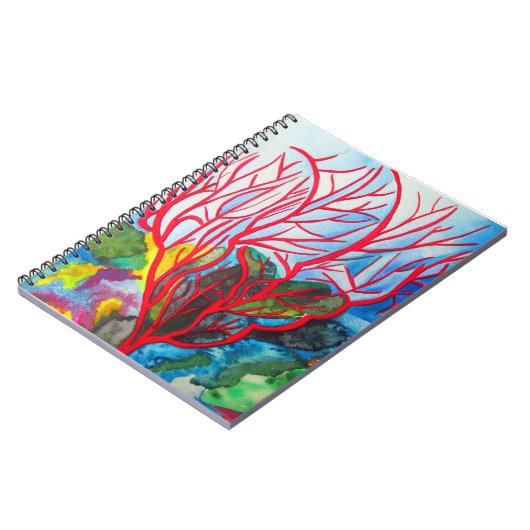 Red Coral Reef Ocean Art Notizblock (Linke Seite)