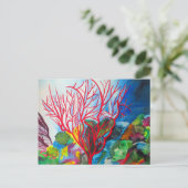 Red Coral Reef Ocean Art Postkarte (Stehend Vorderseite)