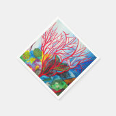 Red Coral Reef Ocean Art Serviette (Ecke)