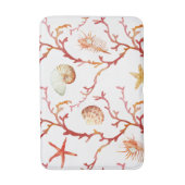 Red Coral & Seashells Bath Mat Badematte (Vorderseite Vertikal)