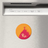 Red Corcovado Rio-Brasil Magnet (In Situ (Geschirrspüler))