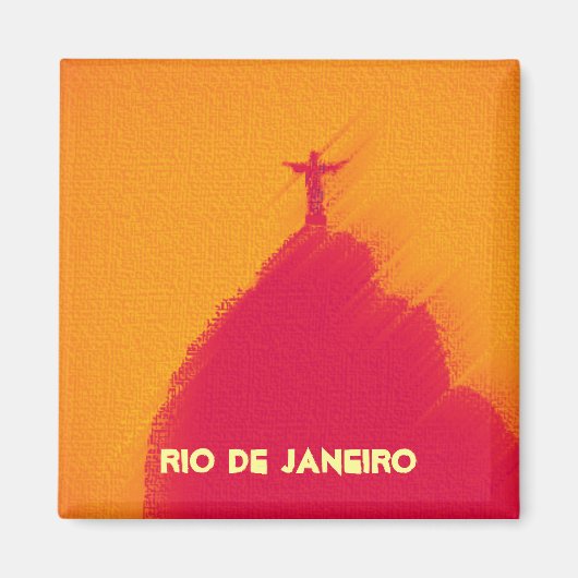 Red Corcovado Rio-Brasil Magnet (Vorne)