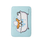 Red Corgi Bath Mat Badematte (Vorderseite Vertikal)
