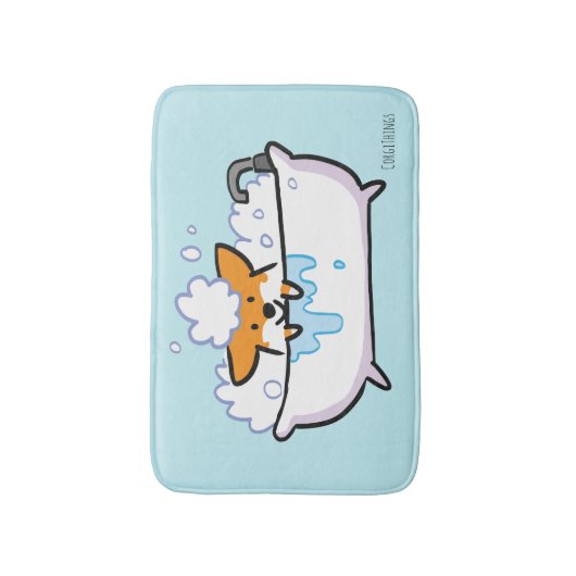 Red Corgi Bath Mat Badematte (Vorderseite Vertikal)