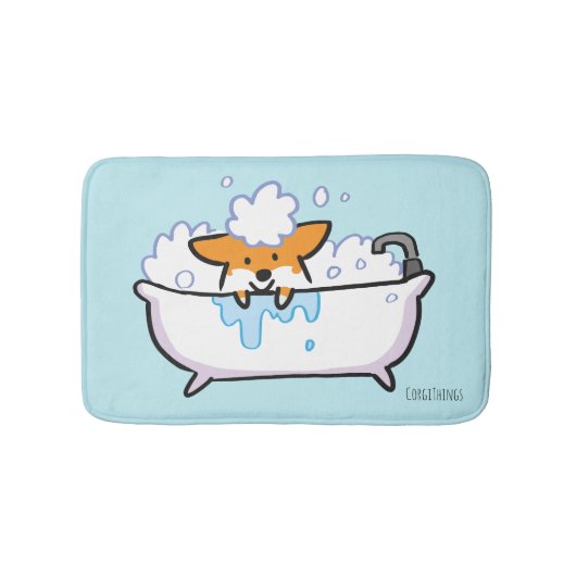 Red Corgi Bath Mat Badematte (Vorderseite)