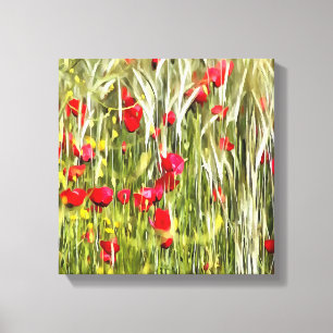Red Corn Poppies Realistische Kunst Leinwanddruck