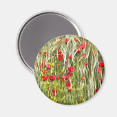 Red Corn Poppies Realistische Kunst Magnet (Vorderseite/Rückseite)