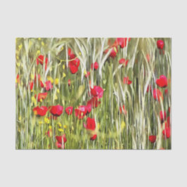Red Corn Poppies Realistische Kunst Seidenpapier