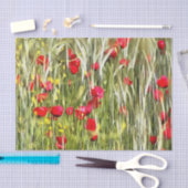 Red Corn Poppies Realistische Kunst Seidenpapier (Handwerk)