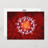 Red Corona Virus Covid Biology Postkarte (Vorne/Hinten)