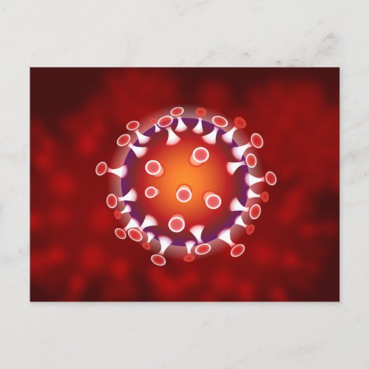 Red Corona Virus Covid Biology Postkarte (Vorderseite)