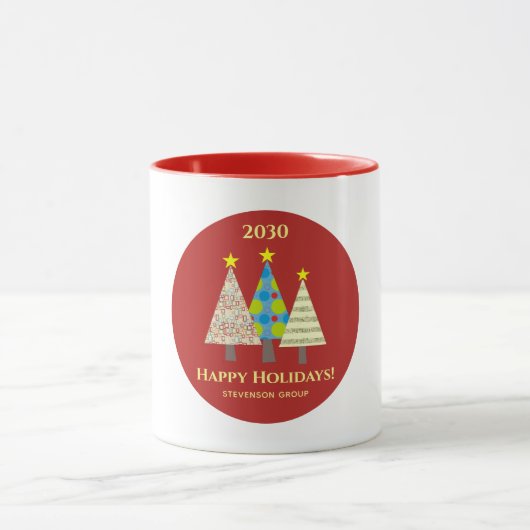 Red Corporate Christmas Holiday  Tasse (Zentrum)
