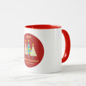 Red Corporate Christmas Holiday  Tasse (VorderseiteRechts)