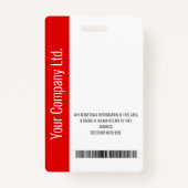 Red Corporate Employee - Logo, Foto, Strichcode-Ab Ausweis (Rückseite)