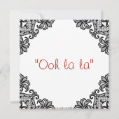 Red Corset & Black Lace Lingerie Brautparty Einladung (Rückseite)