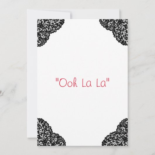 Red Corset & Black Lace Lingerie Dusche Einladung (Rückseite)