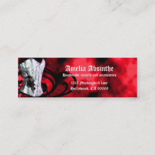 Red Corset Goth Business Card Mini Visitenkarte
