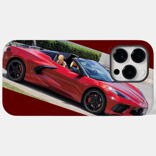 Red Corvette c8, 2023, i phone case (Rückseite (Horizontal))