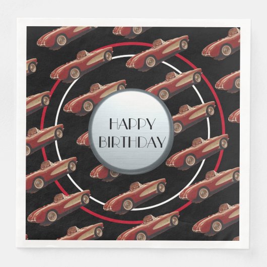 Red Corvette Paper Napkin Serviette (Vorderseite)
