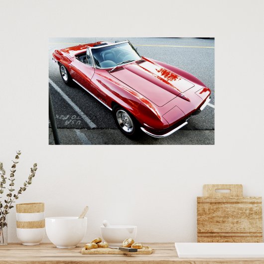 Red Corvette Poster (Küche)