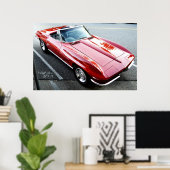 Red Corvette Poster (Heimbüro)