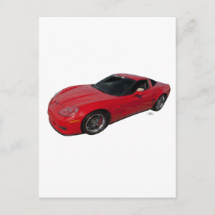 Red Corvette Postkarte