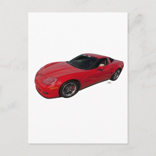 Red Corvette Postkarte (Vorderseite)