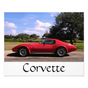 Red Corvette Print Fotodruck