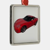 Red Corvette Silbernes Ornament (Rechts)