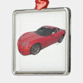 Red Corvette Silbernes Ornament (Links)