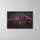 Red Corvette Z06 Leinwanddruck (Vorderseite)