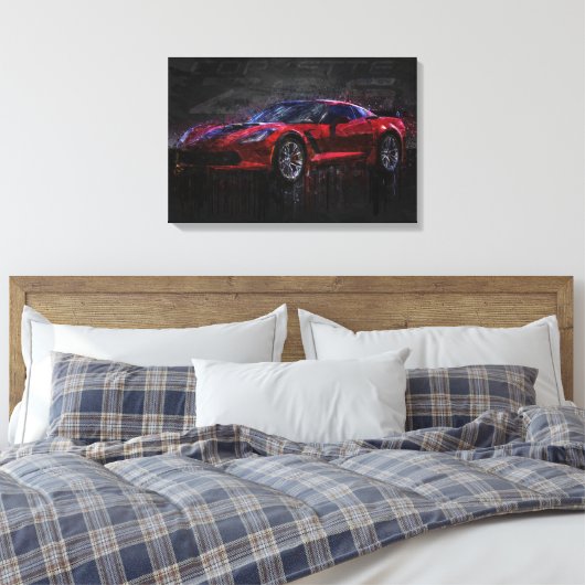Red Corvette Z06 Leinwanddruck (Insitu (Schlafzimmer))