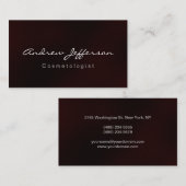 Red Cosmetology Script Calligraphy Business Card Visitenkarte (Vorne/Hinten)