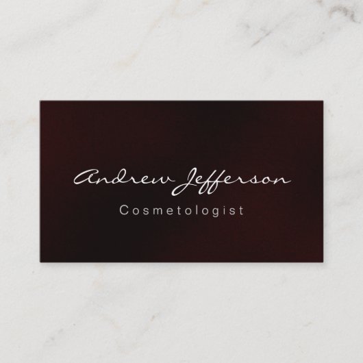 Red Cosmetology Script Calligraphy Business Card Visitenkarte (Vorderseite)