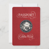 Red Costa Rica Passport Save The Date (Vorderseite)