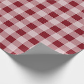 Red Country Christmas Gingham Wrapping Paper Geschenkpapier (Ecke)