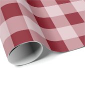 Red Country Christmas Gingham Wrapping Paper Geschenkpapier (Rolleneckpunkt)
