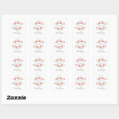 Red Country Floral Monogram Danke Stickers (Blatt)