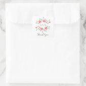 Red Country Floral Monogram Danke Stickers (Tasche)