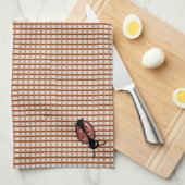 Red Country Folk Gingham Karos Handtuch (Viertel Falte)