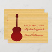 Red Country Gitarre Save the Date Postcard Ankündigungspostkarte (Vorne/Hinten)