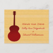 Red Country Gitarre Save the Date Postcard Ankündigungspostkarte (Vorderseite)